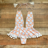 Goodnight Macaroon Polka Dot Pom Pom Trim Skirt One Piece NWOT- Size M