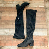 No Brand Black Suede Over the Knee Boots- Size 39 (US 8.5 LIKE NEW)