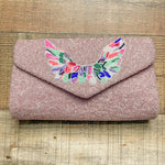 Tiana Beaded Wing Envelope Clutch NWT