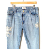 JEN7 By 7 For All Mankind Ankle Skinny Embroidered Floral Jeans- Size 14 (Inseam 25.5")