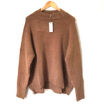 Cable Stitch Brown Mock Neck Sweater NWT- Size S