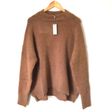 Cable Stitch Brown Mock Neck Sweater NWT- Size S
