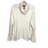 Scoop Cream Turtleneck Side Gold Button Detail Sweater NWT- Size XL