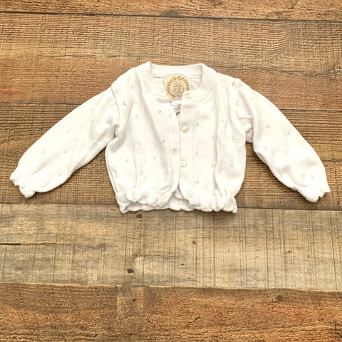The Beaufort Bonnet Company White Button Up Cardigan Sweater- Size 6-12M
