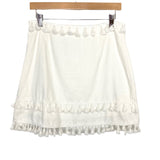 No Brand White Tassel Skirt and Top Set- Size M