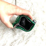 Zara Metallic Green Quilted Nylon Mini Crossbody