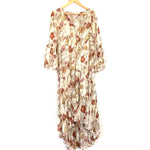 Mossimo Ivory Floral Tiered Dress with Sheer Overlay- Size XS