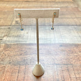 No Brand Gold Front to Back Chain with Iridescent Stones Earrings