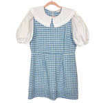 Miss Selfridge Blue and White Tweed Collared Exposed Back Dress- Size 14 (sold out online)