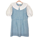 Miss Selfridge Blue and White Tweed Collared Exposed Back Dress- Size 14 (sold out online)