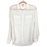 Express White Roll Tab Sleeve Button Down- Size S