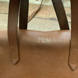 Madewell Brown Leather Personalized Stamped Zip Top Bag (see notes)