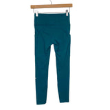 Lululemon Emerald Green Side Pocket Exposed Seam Detail Leggings- Size 4 (Inseam 24")