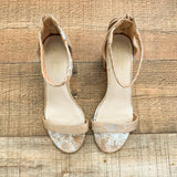 Seychelles Gold Marble Block Heel Sandals- Size 6.5 (see notes)