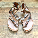 Franco Sarto Animal Print Velcro Ankle  Wrap Sandals- Size 9 (Like New!)