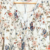 Cupcakes and Cashmere Floral Front Lace Up Blouse NWT- Size XS