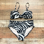 White House Black Market Zebra Print Wrap High Waist Bikini Bottoms- Size M (sold out online, we have matching top)