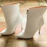 Wild Diva Giselle White Studded Booties- Size 7.5 (LIKE NEW)