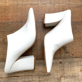 Forever21 White Faux Leather Slip On Block Heels- Size 7.5