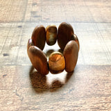 No Brand Wooden and Metal Segmented Bracelet