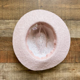 Treasure & Bond Light Pink Adjustable with Brown Braided Band Brim Hat