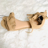Express Tan Ruffle Lace Up Flats NWT- Size 6