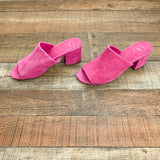 Gap Pink Suede Like Block Mules- Size 8 (See Notes)