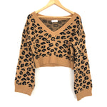 Vestique Leopard Crop Sweater- Size S