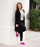 BP Striped V-Neck Long Sleeve Top- Size S