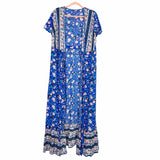 No Brand Blue Floral Tie Front Kimono- Size M