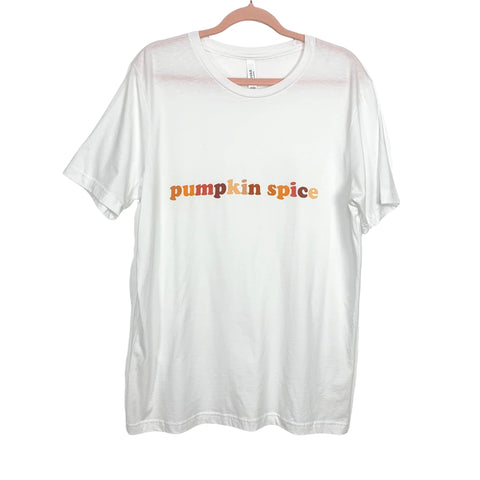 Bella + Canvas White "Pumpkin Spice" T-Shirt- Size L