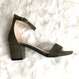 J Adams Suede Olive Green Low Block Heel- Size 6