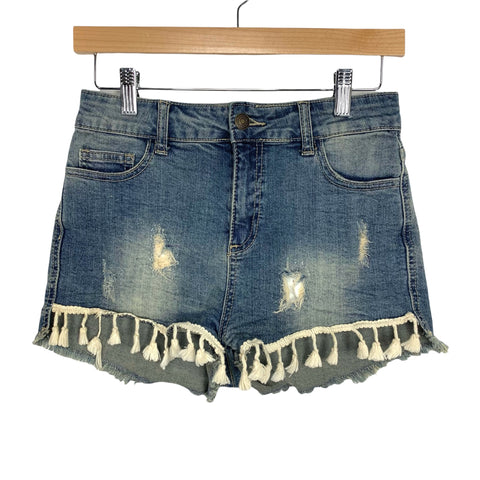 LITZ Distressed Tassel Jean Shorts- Size 27