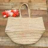 Shiraleah Jute/Cotton Large Tote with Tassels