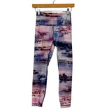 Lululemon Pink and Blue Printed Leggings- Size 4 (Inseam 23.5”)