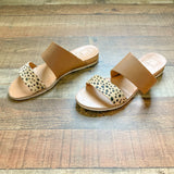 Dolce Vita Animal Print/Camel Double Strap Low Heel Sandals- Size 9.5 (see notes)