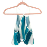 L'atiste By Amy Blue/White/Green Crop Top NWT- Size S