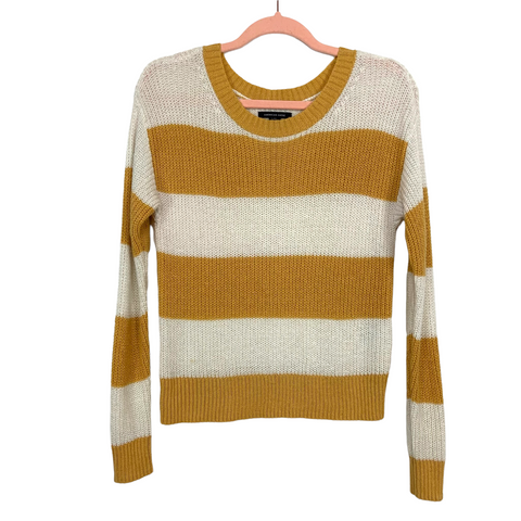 American Eagle White/Yellow Sweater- Size XXS