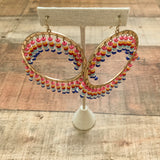 No Brand Gold Circle Multicolor Bead Earrings
