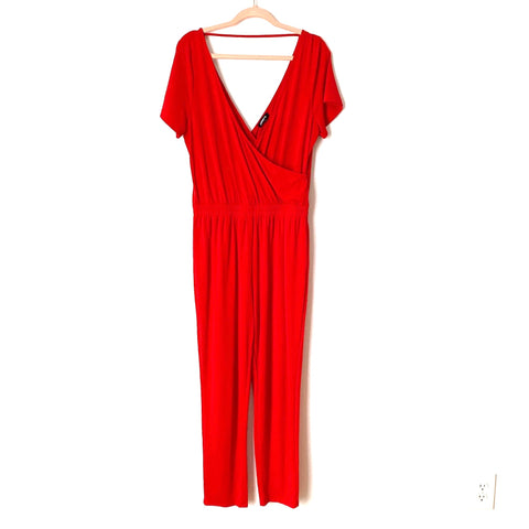 Express Red Exposed Back Jumpsuit- Size L