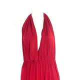 Sugar Bits Red Long Tie Neck Open Back Dress- Size 0