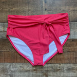 Pink Desert Bisou Raspberry Tie Front High Waisted Bikini Bottoms NWT- Size XL