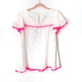 Sail To Sable White Embroidered Pom Pom Top NWT- Size XS