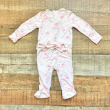 Angel Dear Pink Flamingo Print Ruffle Footie Outfit- Size 0-3M (we have matching hat)