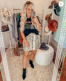Lelis Black “Weekend Vibes” Graphic Crop Top NWT- Size M
