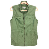 Merona Olive Utility Drawstring Waist Zip Up Vest- Size S