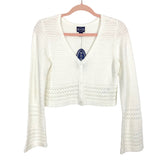 Scoop White Crochet Crop Sweater NWT- Size S (sold out online)