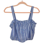 Forever21 Chambray with White Embroidered Print Crop Top- Size S (we have matching shorts)