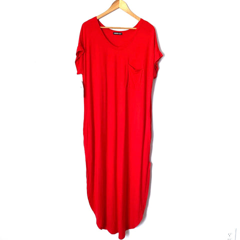 Heimish USA Red Front Pocket Maxi Dress with Side Pockets and Slits NWT- Size S