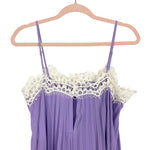 Moulinette Soeurs Light Purple Pleated with Crochet Lace Trim Dress- Size S (see notes)